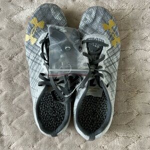Under Armour Gray and Gold Shoes